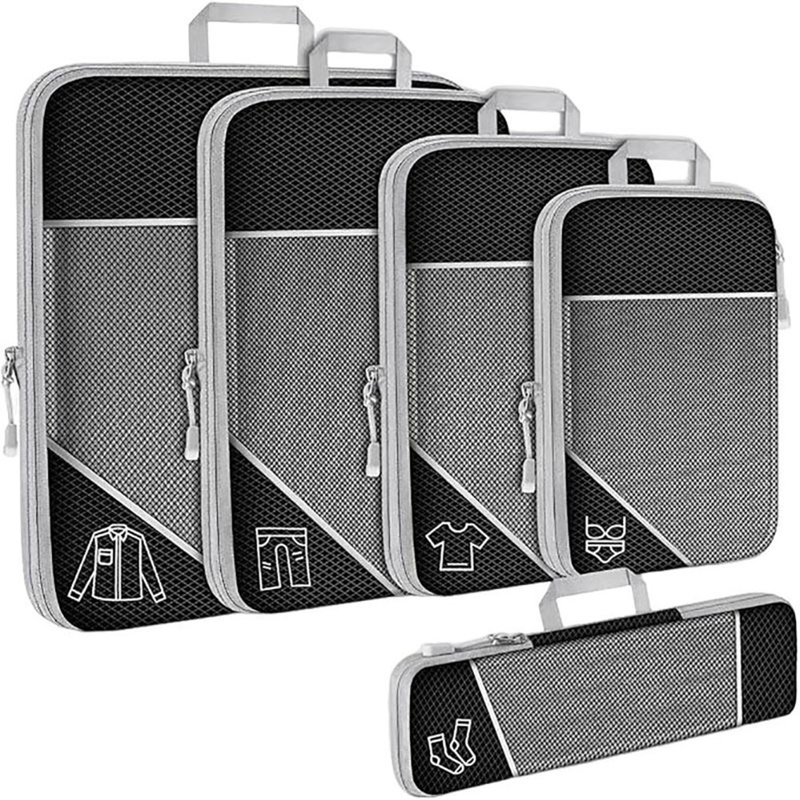 5 Pack Luggage Packing Organization Cubes, Black