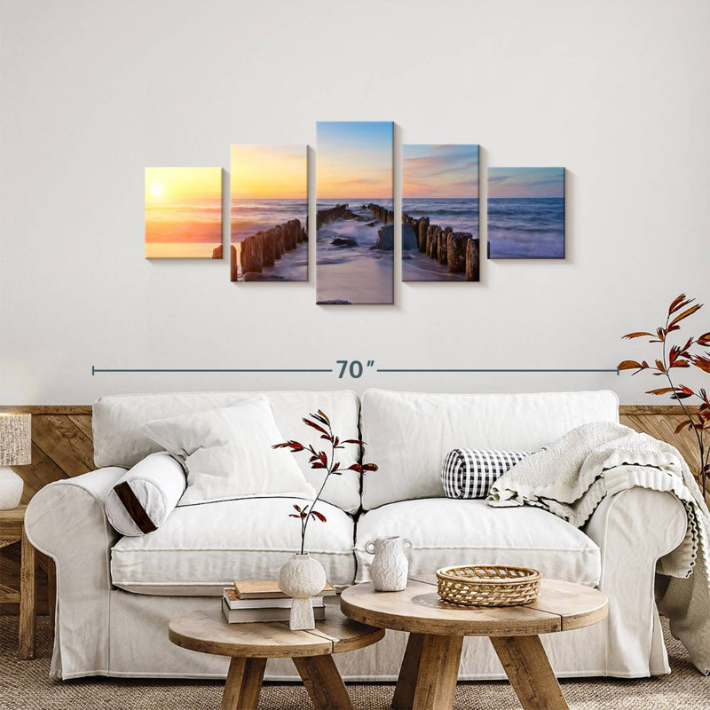 Old Pier Sunset Avonna, H 24 po x l 55 po