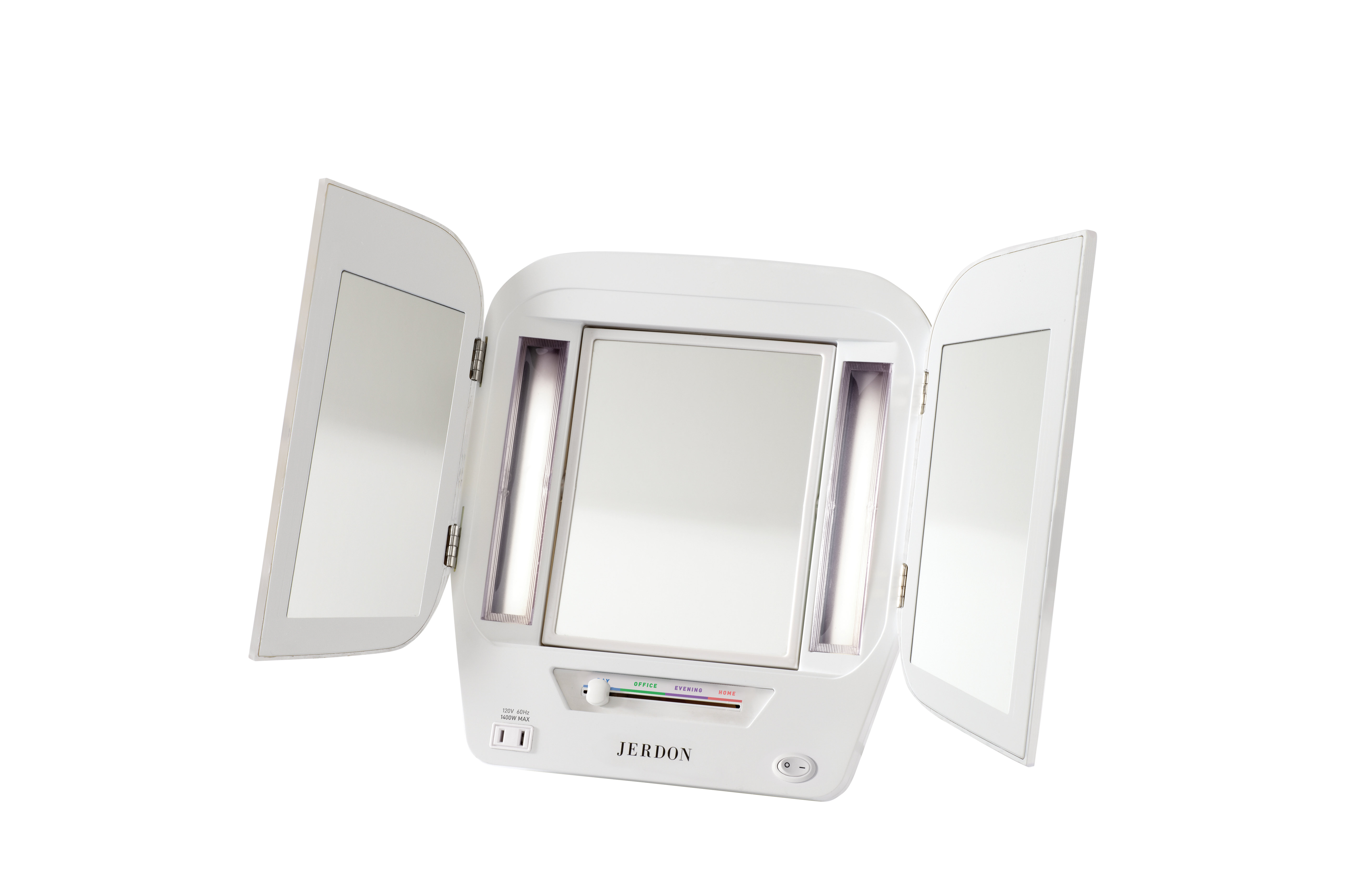 Rebrilliant Lockheart TriFold Lighted Tabletop Makeup Mirror, Plug In & Reviews Wayfair