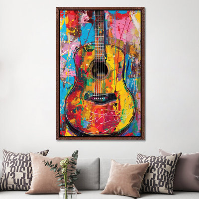 Acoustic Guitar "Harmonic Strings" 1 Piece Wall Art on Canvas