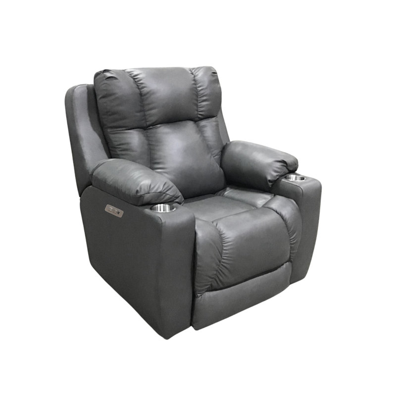 Fauteuil inclinable près du mur pour homme, Gris foncé, Velours