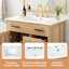 Meuble-lavabo de 30 po avec portes et tiroirs à fermeture en douceur, tablette réglable, design moderne