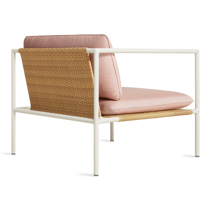 Dog Days Outdoor Lounge Chair, White, Sunbrella Blush