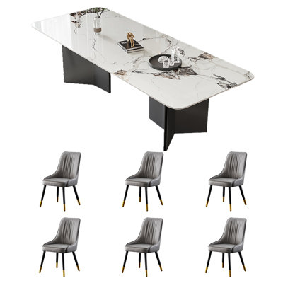 Light luxury high-end table chair combination