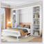 Lit escamotable double avec bureau et bibliothèque