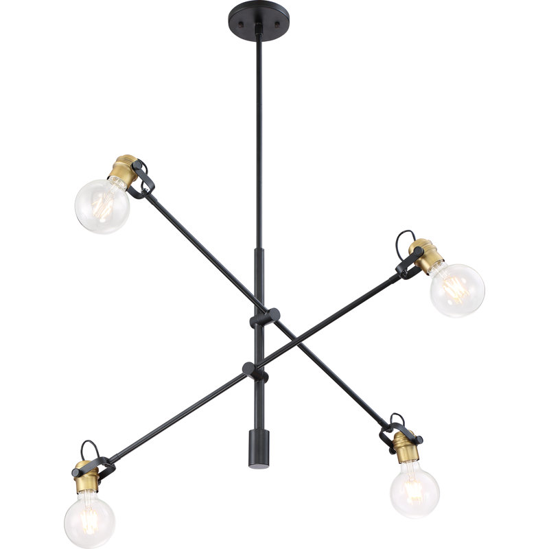 Nesmith 4 - Light Dimmable Sputnik Modern Linear Chandelier