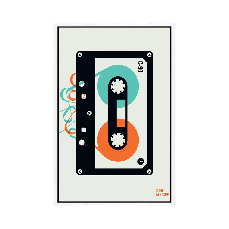 Icons - Mixtape by Bo Lundberg - Print on Canvas, White Framed, 66.04 cm H x 45.72 cm W