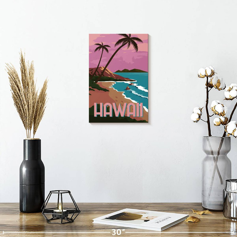 Affiche de coucher de soleil Gillard Hawaii, H 12 po x l 8 po