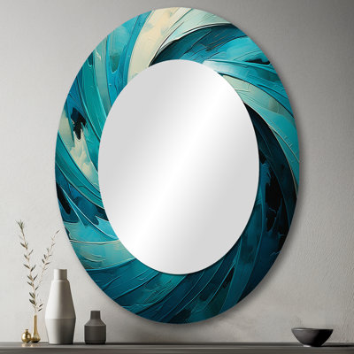 Miroir mural bleu sarcelle Majestic Motion II