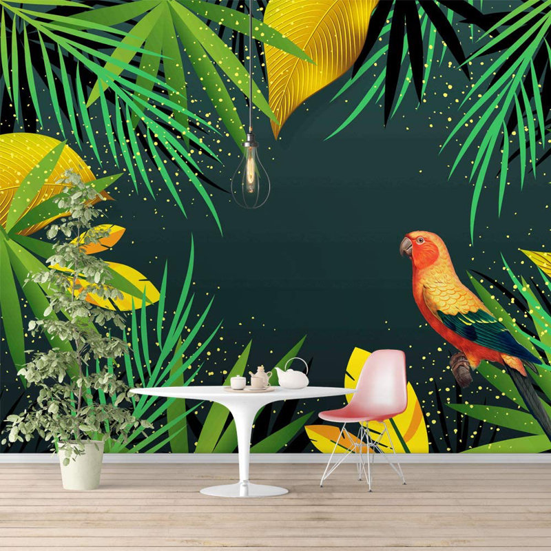 Murale perroquet, L 100 po x l 144 po