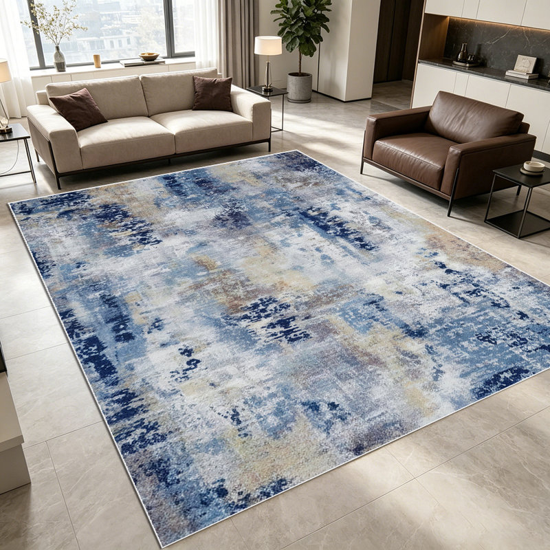 1PC Geometric Black and Beige Maze Grid Pattern area rugs for Living Room, Soft and Comfortable, Suitable for all seasons, easy-to-maintain, machine washable Indoor floor mat, Under Table Farmhouse suitable for dining room, bedroom, entryway.