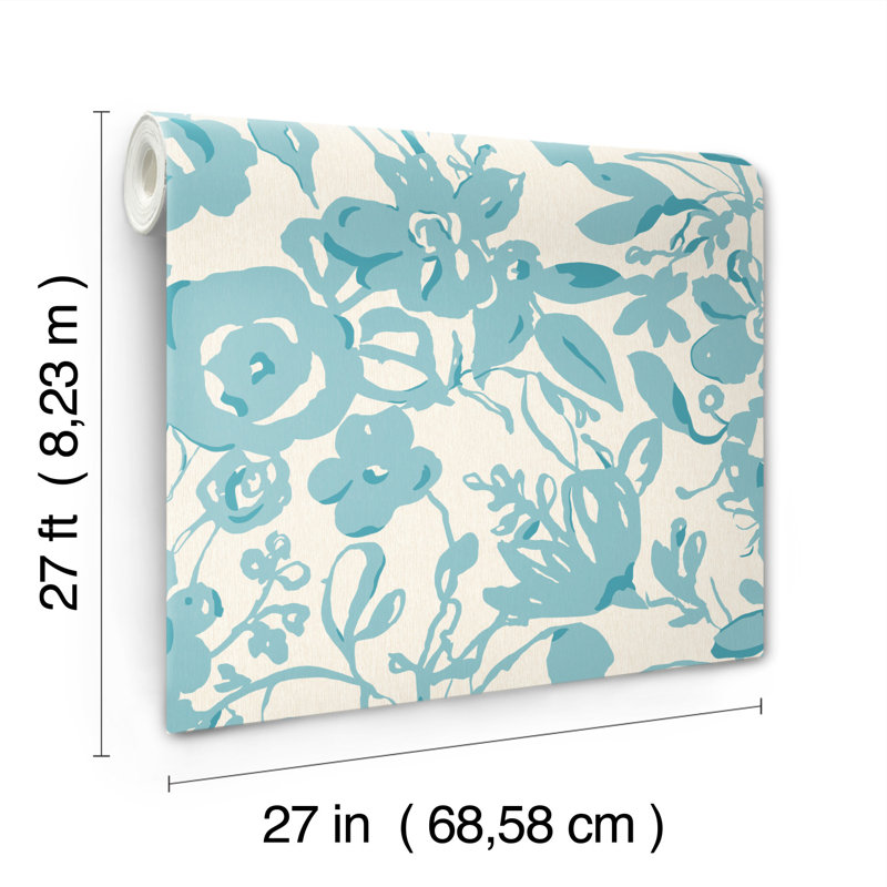 Rouleau de papier peint L 27 pi x l 27 po, Turquoise