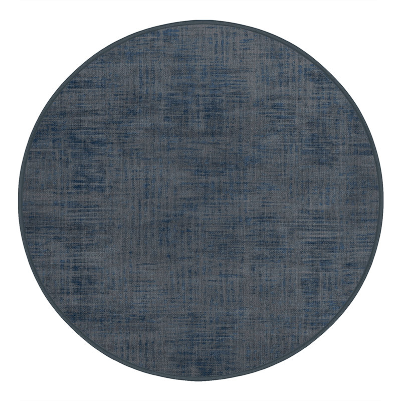 Tapis noir lavable à la machine, Rond 5 pi