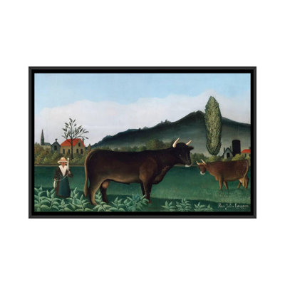 Paysage avec vache, 1886, reproduction d'art sur toile tendue