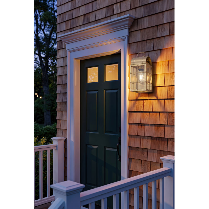 - Durham - 1 Light - 13 inch - Antique Brass - Solid Brass - Sconce, Antique Brass, Transparent