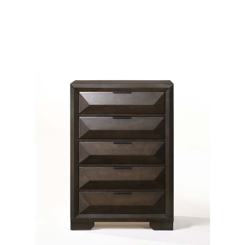Commode 5 tiroirs Merveille, finition espresso