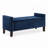 Upholstered Tufted Button Storage Bench with Armrest-589517805