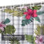 Rideau de douche imperméable à motif floral à carreaux tropicaux avec 12 crochets-1524797184