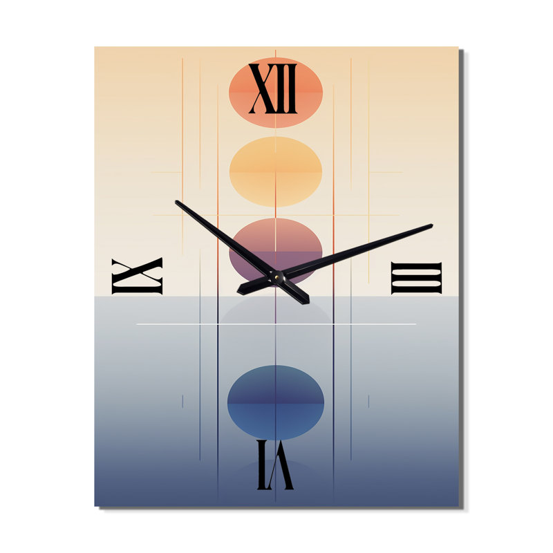 Horloge murale géométrique surdimensionnée Moon Fases, H 40 po x l 30 po x P 1 po