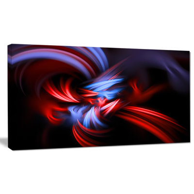 « fractal red reconnected rayures », impression sur toile tendue
