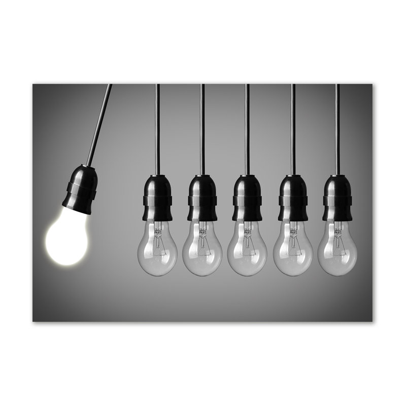 Six Light Bulbs - Wrapped Canvas Print