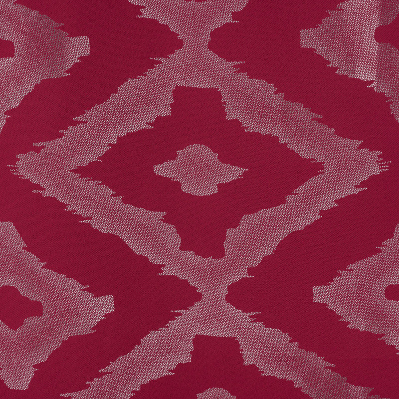 Luna Diamond Metallic Foil Privacy Window Curtain, Red