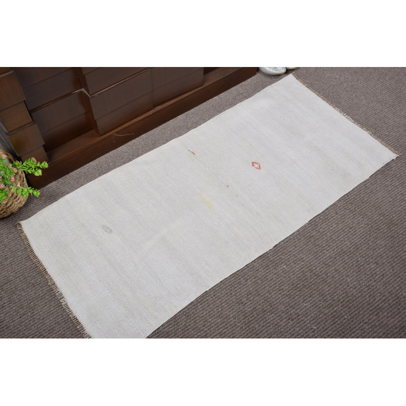 Soft Wool Handwoven Turkish Rug with Subtle Patterns for Unique Minimalist Home Decor