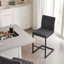 Tabouret de bar rembourré avec structure en métal noir robuste pour îlot de cuisine, salon et pub (ensembles de 2 pièces)-911919440