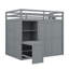 Lit mezzanine double avec garde-robe, bureau et tablettes-678033061