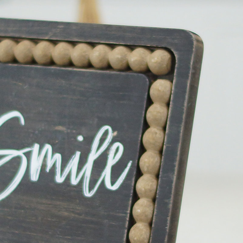 VIP Wood 8 in. Black Smile Sign
