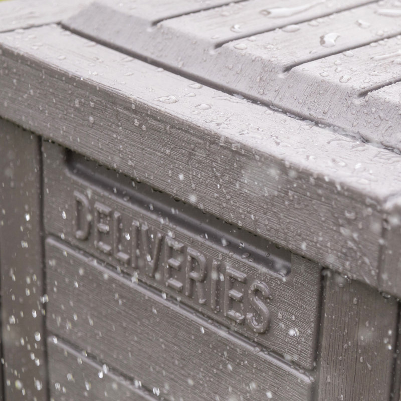 Large Dark Brown Lockable Plastic Package Delivery Box