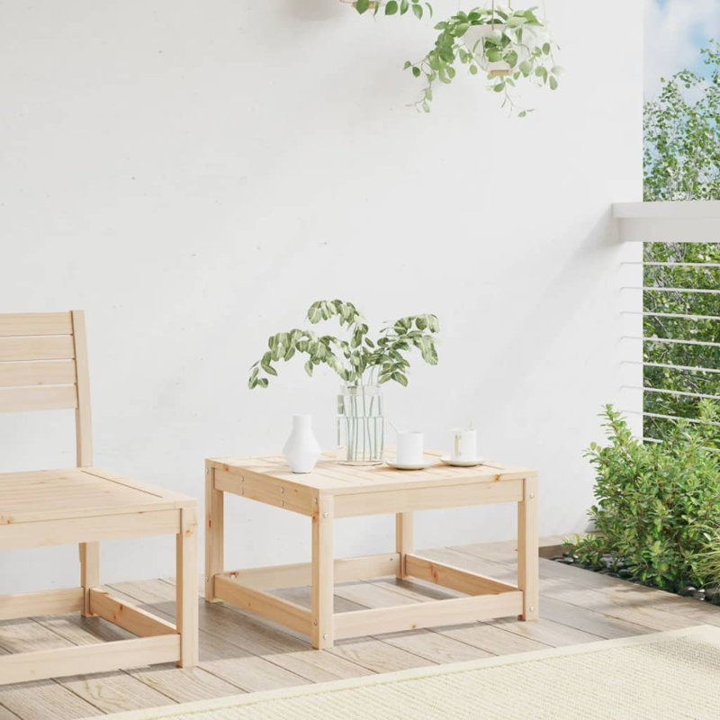 Garden Footstool Solid Wood Pine, Nature