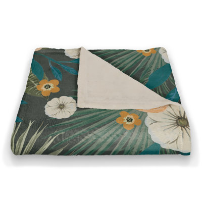 Jeté à motif floral tropical