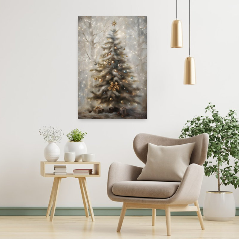 Oh Tannenbaum, arbre de Noël contemporain abstrait, art naturel, H 36 po x l 24 po