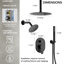 Robinet de douche à haute pression à fixation au plafond, système de pomme de douche double avec valve brute, douche à main-95466164