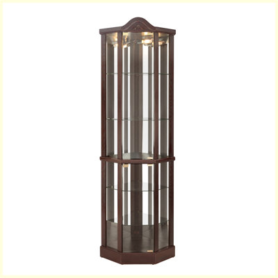 Vitrine moderne en verre lumineux avec tablettes réglables
