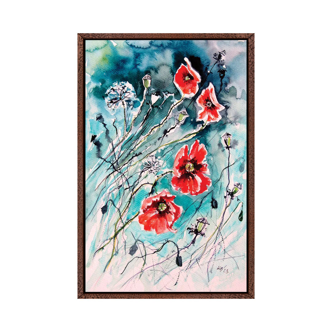 Verspielte Mohnblumen von Anna Brigitta Kovacs - Gallery-Wrapped Canvas Giclée on Canvas