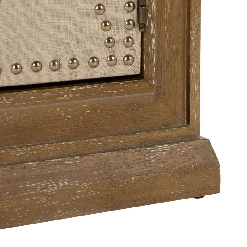 Studded Accent Cabinet, Rustic Oak