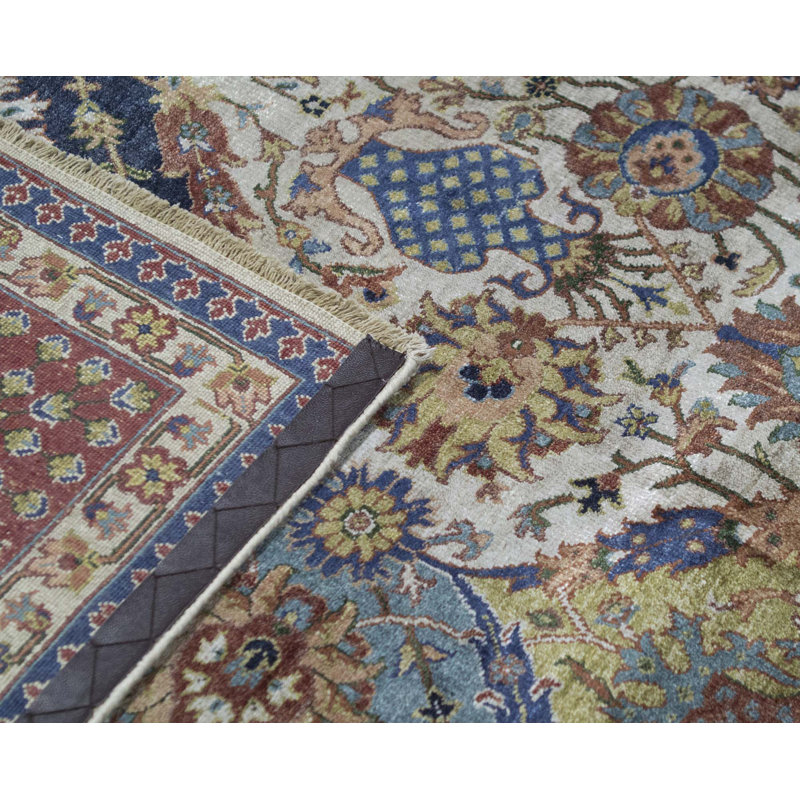 Tapis multicolore et rouge noué à la main de haute qualité