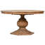 Padilla 59-Inch Round Reclaimed Pine Antique Natural Carved Pedestal Dining Table-132817841-132817840