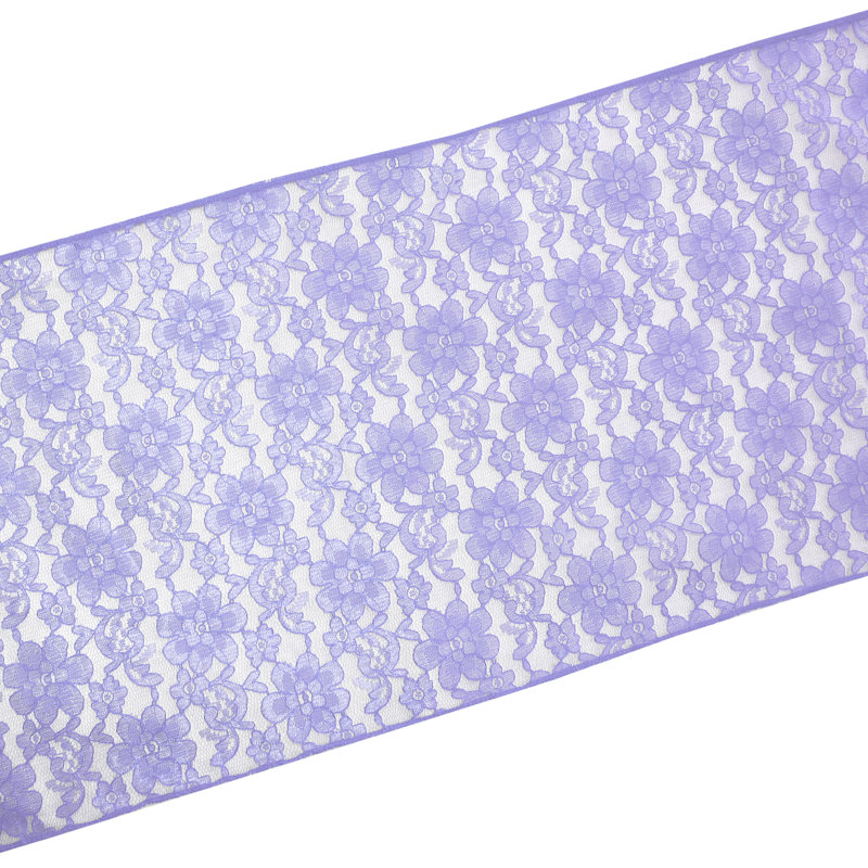 Bagdonas Floral Lace Table Runner, 12" W x 60" L, Lavender