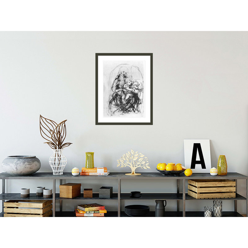 «Study for a Madonna with a Cat» par Leonardo Da Vinci, impression giclée encadrée, H 29,5 po x l 23,5 po