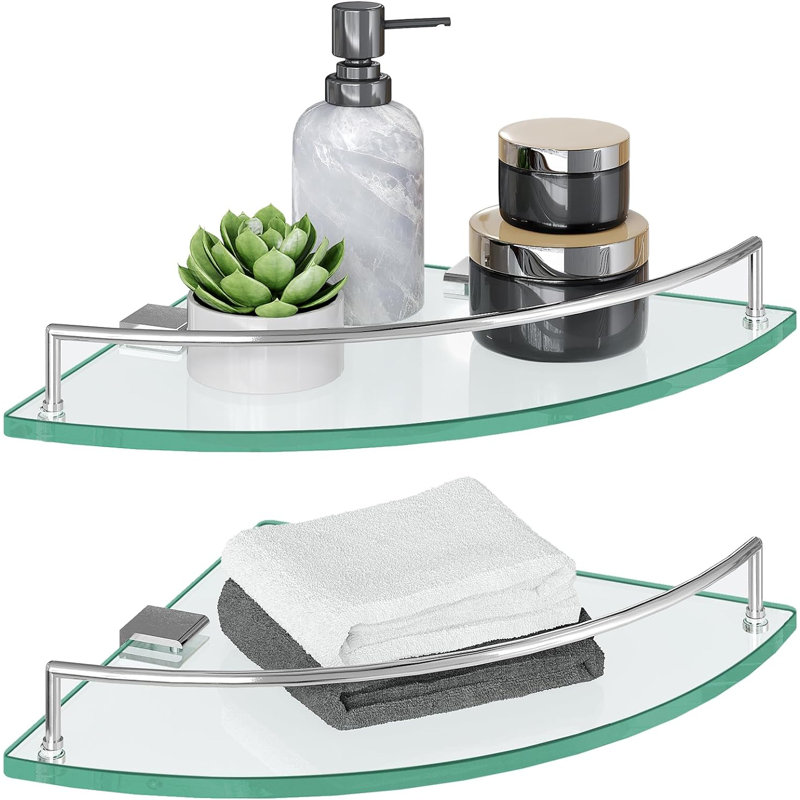 Tablettes flottantes en verre pour salle de bain