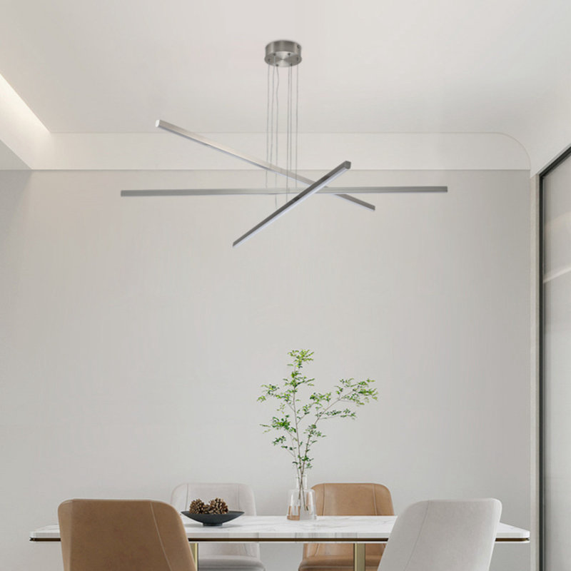 Pendant Lighting Fixture In Silver Integrated LED