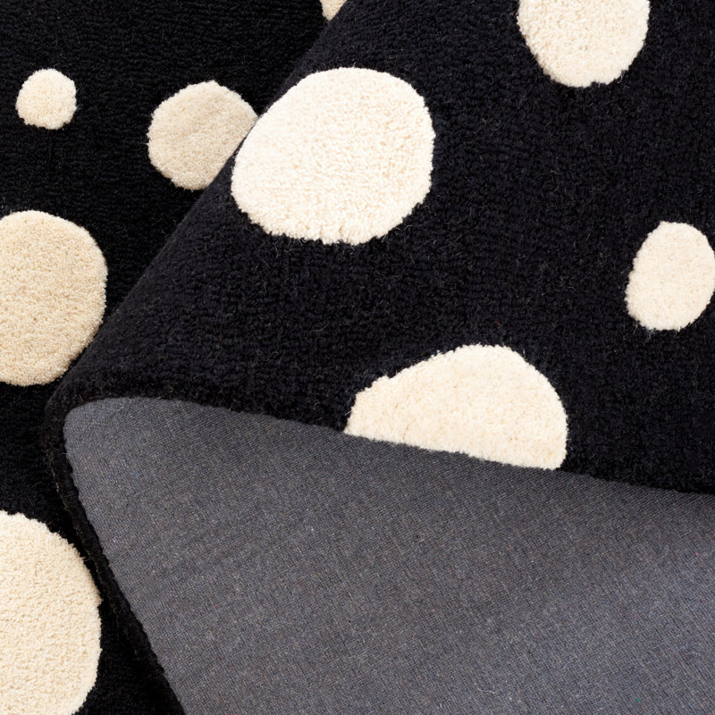 Tapis noir / ivoire Kavika, Tapis de couloir 2 pi 3 po x 8 pi