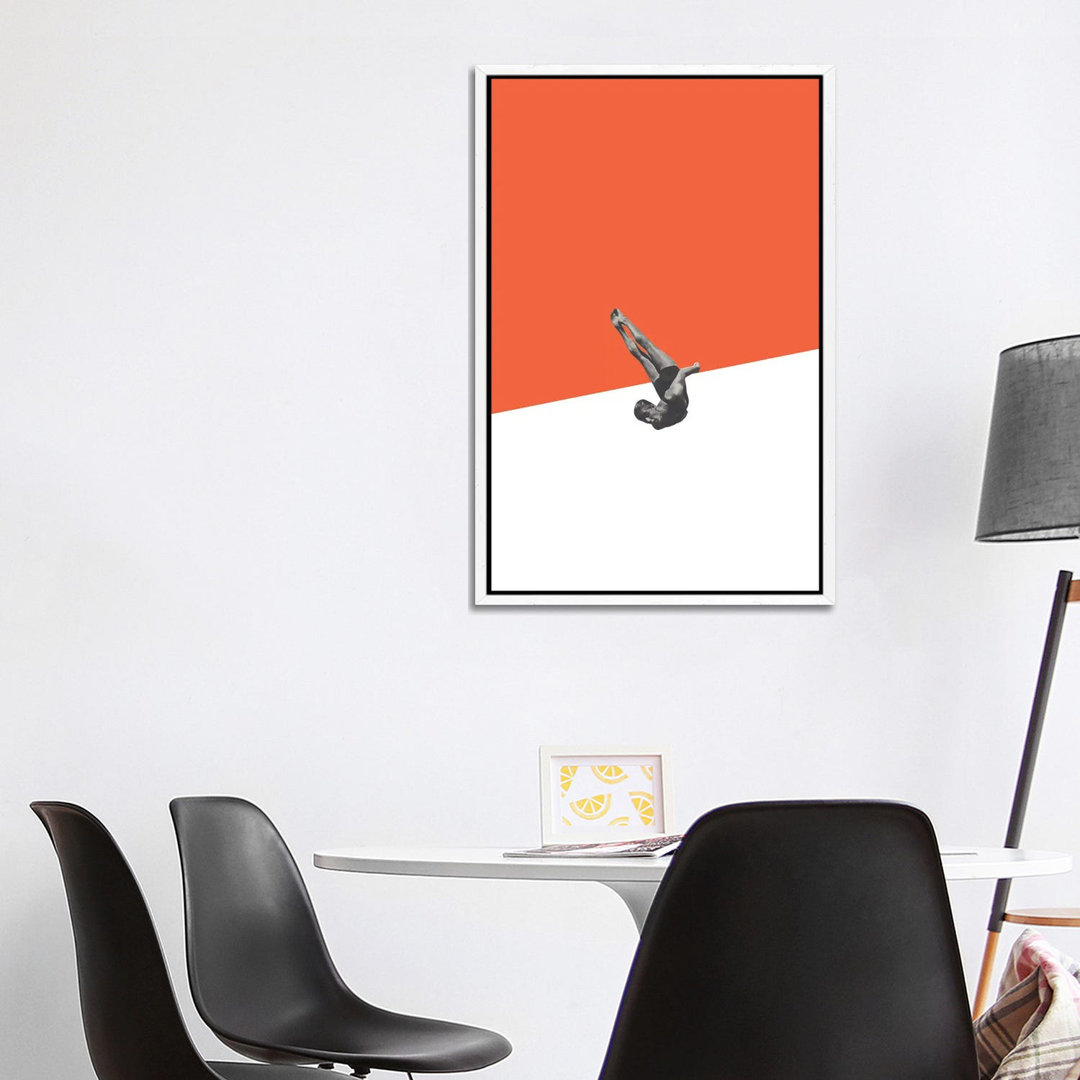 Taucher (Orange) von Richard Vergez - Galerie-verpackte Leinwand Giclée auf Leinwand