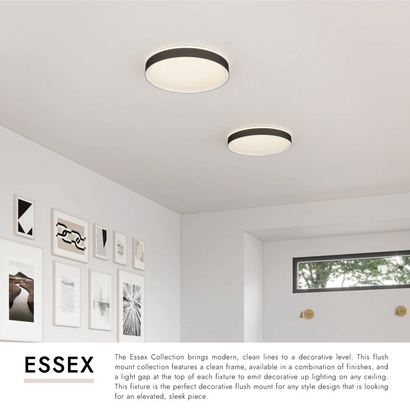 Essex 1 - Light LED Flush Mount, White/Black
