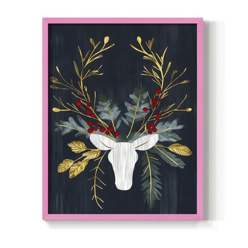 Reproduction encadrée - bois massif, H 15 po x l 12 po, Rose