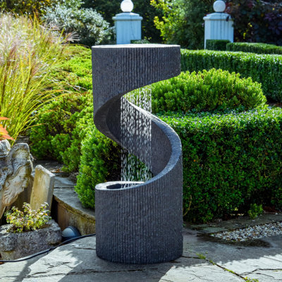 Outdoor Waterfall Fountain with Lights