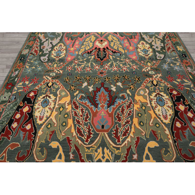 Tapis multicolore en laine touffetée à la main et en laine